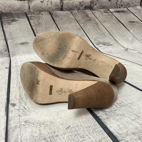 Cole Haan Size 7B Stephanie Platform Ankle Suede Lace Up Booties Beige - Picture 8 of 10